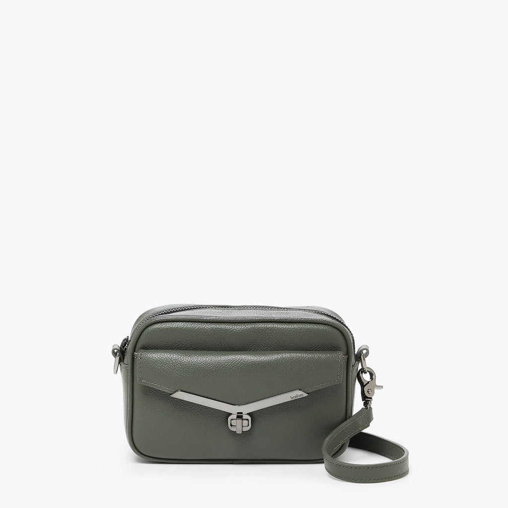 Green Leather Mini Crossbody Bag