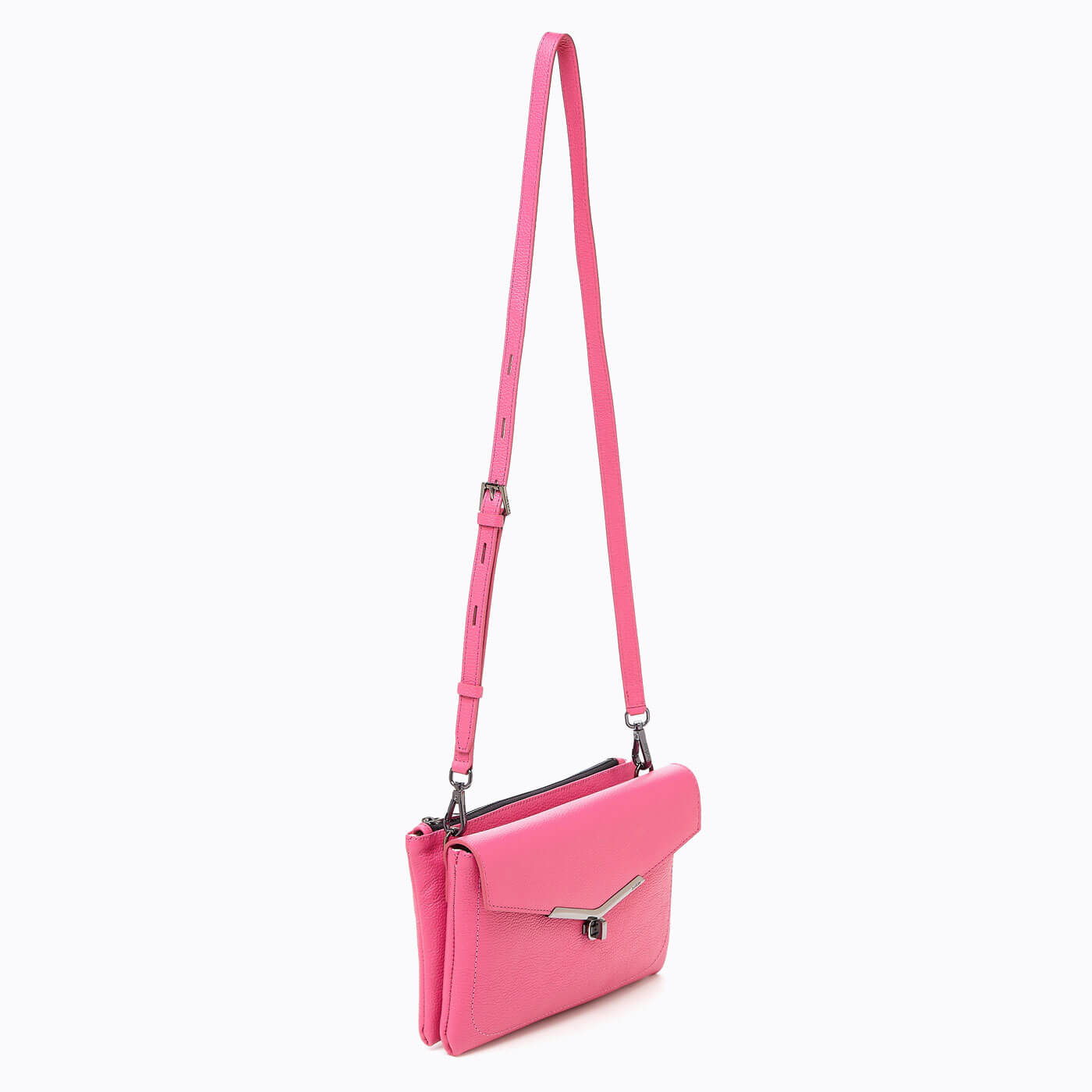 Valentina Flat Crossbody (Pink)- Designer leather Handbags | Botkier ...