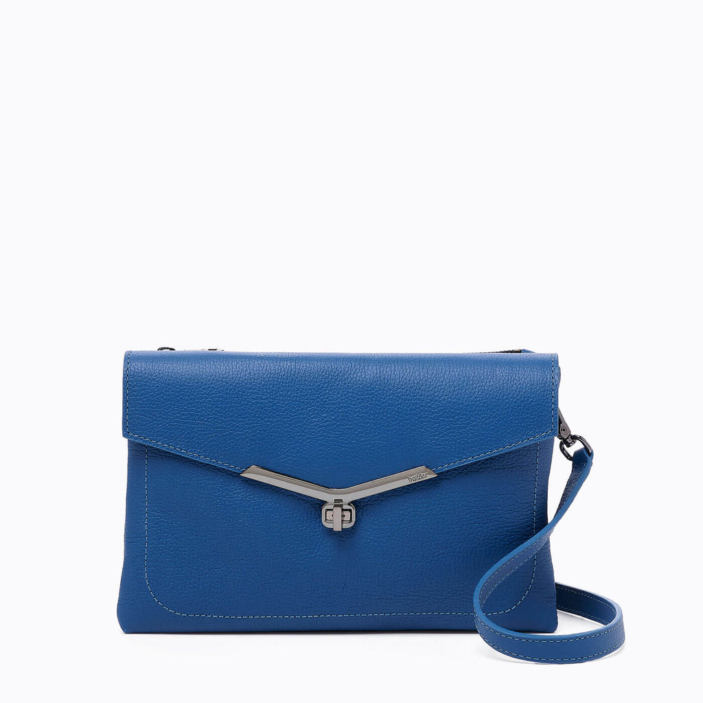 Valentina Flat Crossbody (Sapphire)- Designer leather Handbags ...