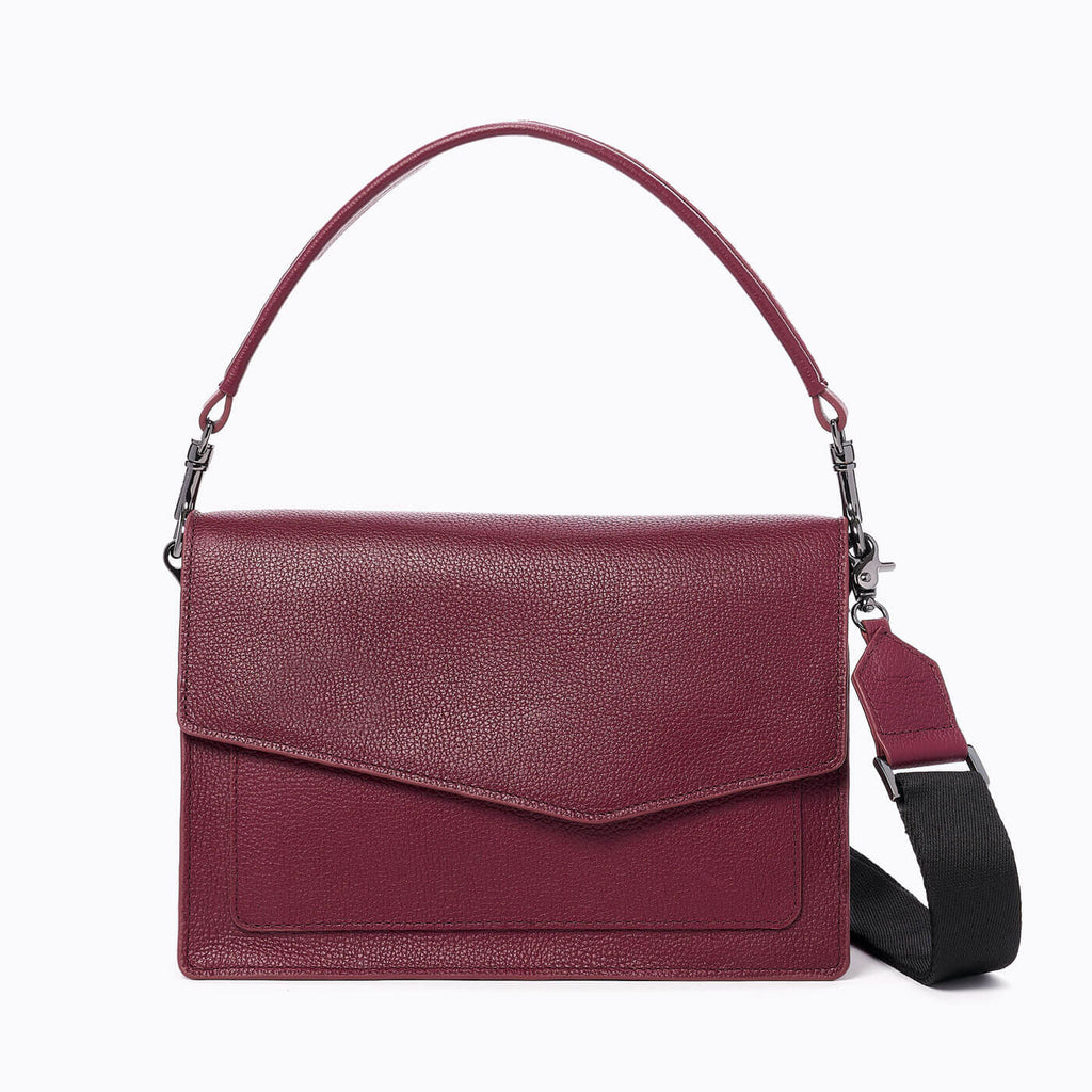 Cobble Hill Flap Satchel (Port)- Designer leather Handbags | Botkier ...