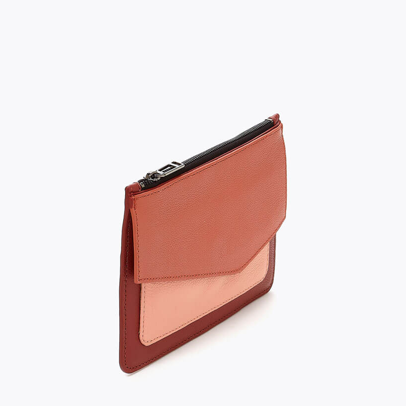 Cobble Hill Medium Pouch TERRACOTTA COMBO Designer Accessories Botkier New York